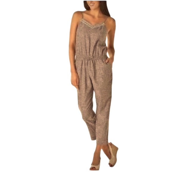 Calypso St. Barth Pants - Calypso St Barth Jumpsuit Romper Linen blend size Large tan